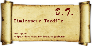 Diminescur Teréz névjegykártya